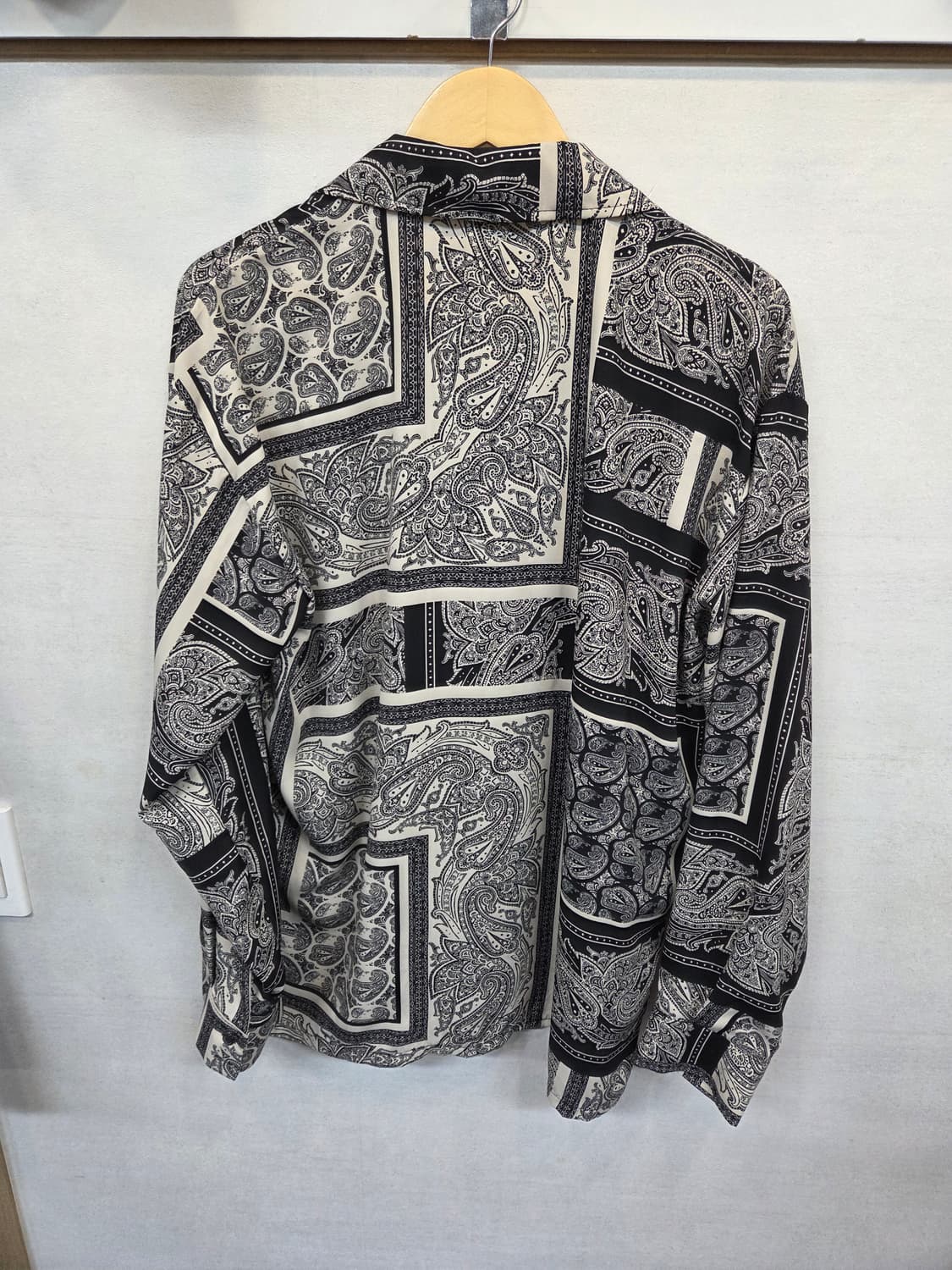 빈티지 bnw 페이즐리 반다나 실크 셔츠긴팔 대략 xl xxl 상품이미지2