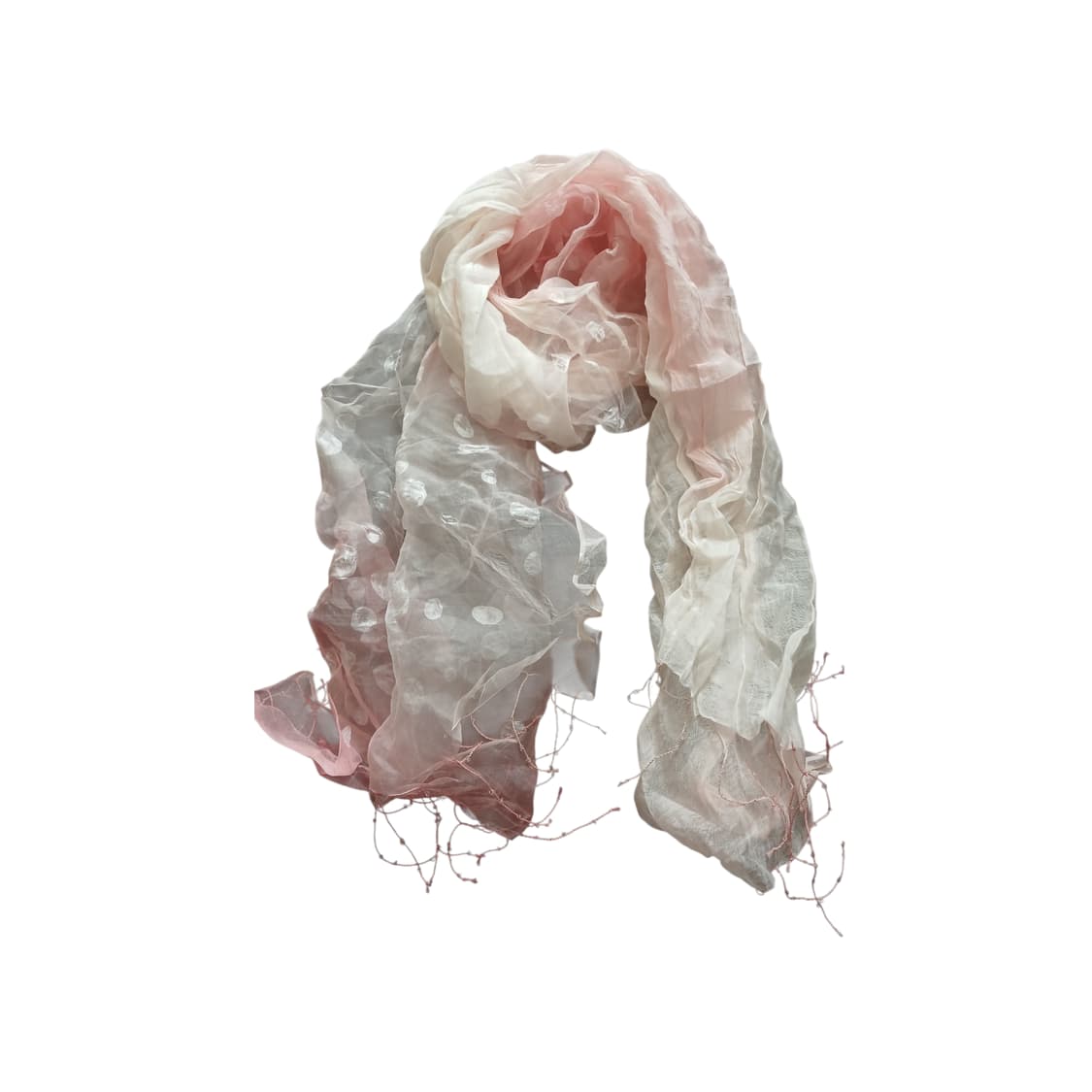 모리걸 땡땡이 핑크&화이트 비즈 스카프  상품이미지1