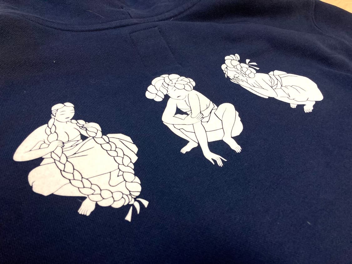 마담 신윤복st 민화 자수 프린팅 후드티 105-110 상품이미지1