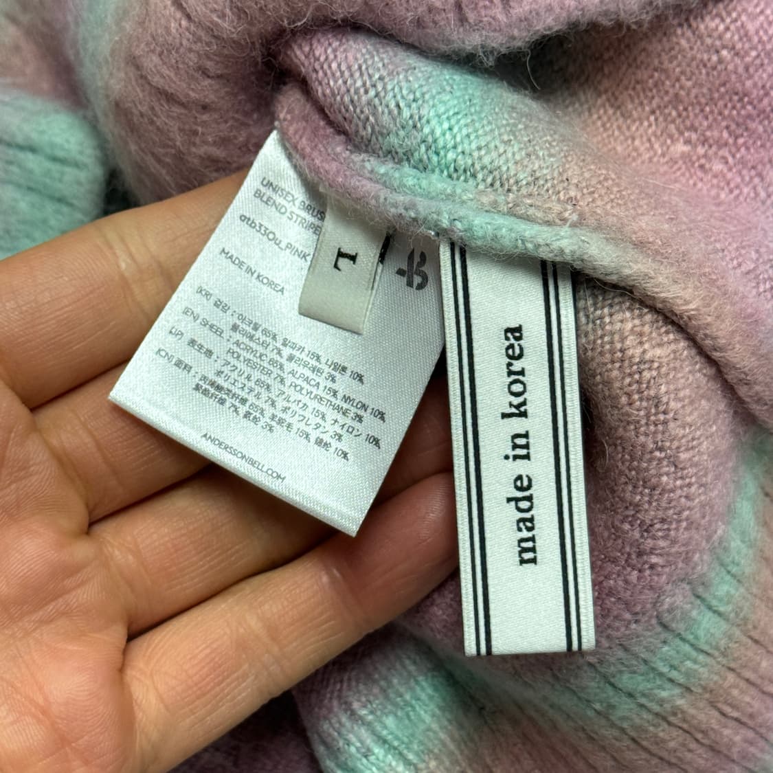 앤더슨벨 핑크 알파카 니트 L 상품이미지5