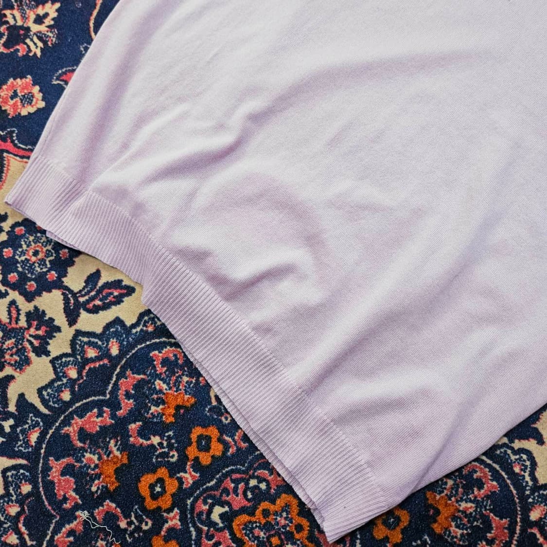 (새상품)Senseera Tencel 카라 스티치 퍼플 반팔 니트 상품이미지4