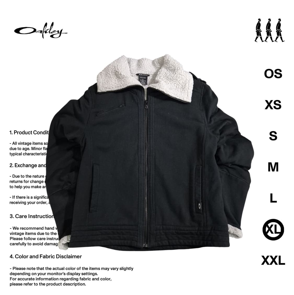 오클리 y2k스타일 퍼 집업 자켓 XL사이즈 상품이미지1