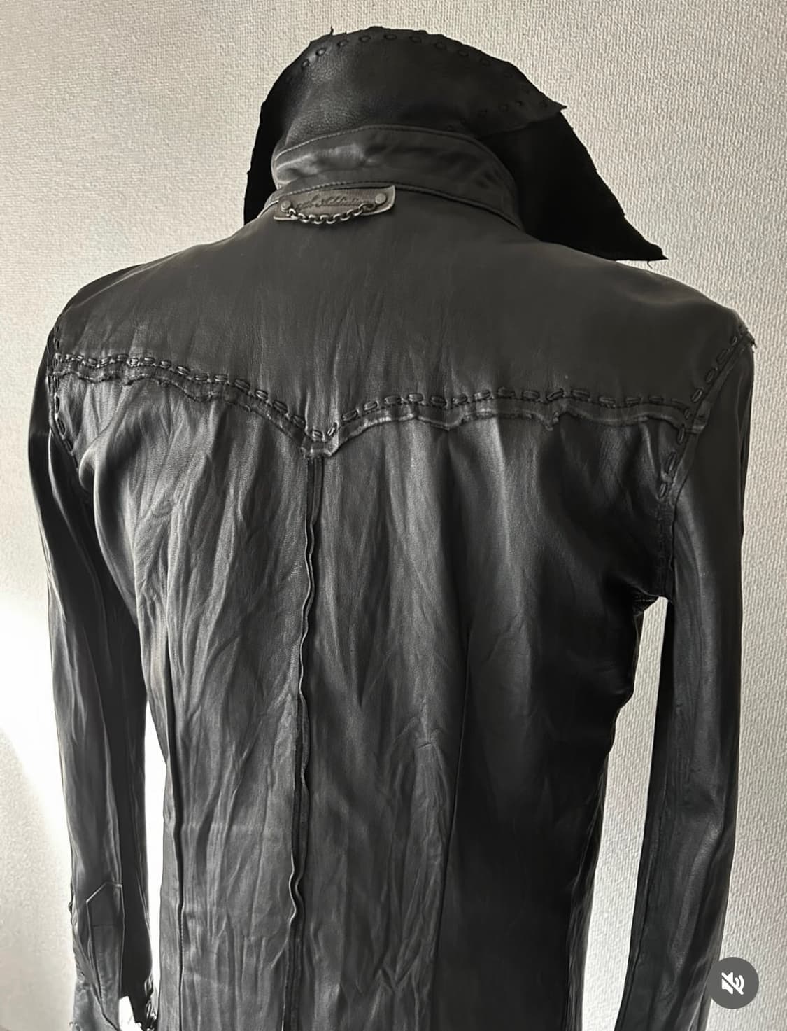 14th addiction rare cutting leather shir 상품이미지6