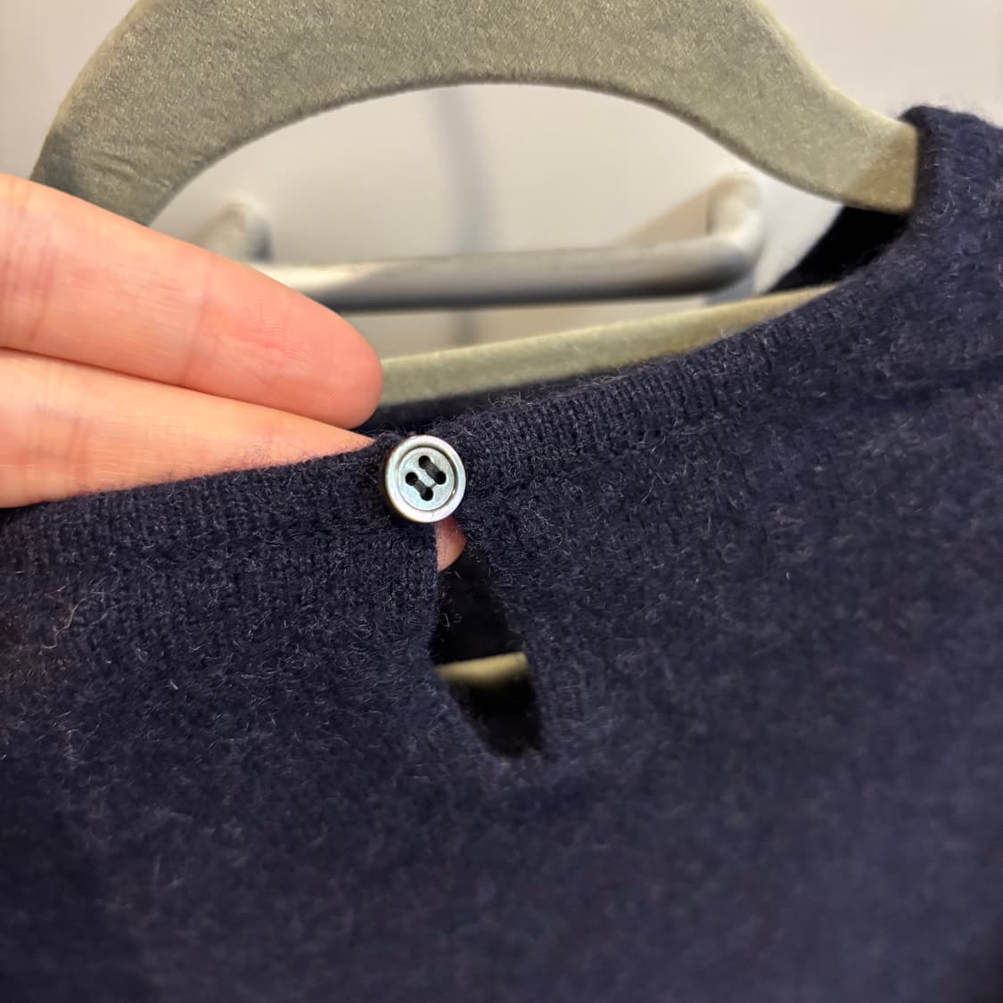 네이비 7부 캐시미어 100% 반팔 니트 상품이미지7