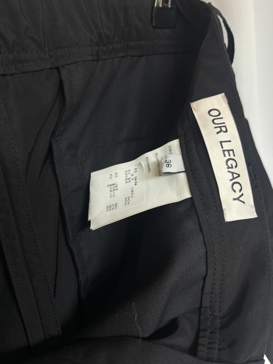 택포/새상품/남:30) 23ss 아워레가시 알로이 트라우저 블랙 나일론 상품이미지5