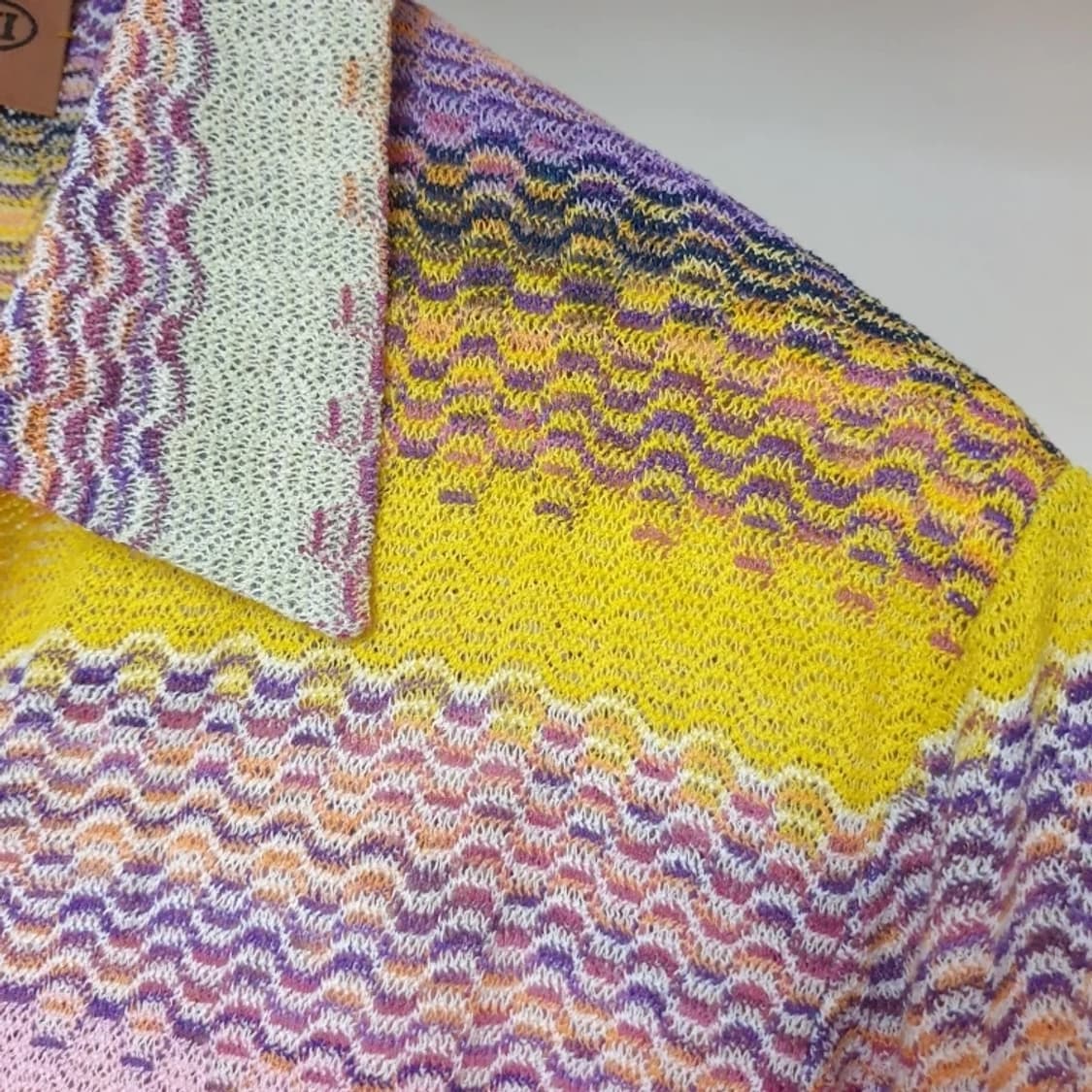Missoni 미쏘니 메인라벨 파스텔 멀티컬러패턴 시어니트 폴로 스웨터 상품이미지5