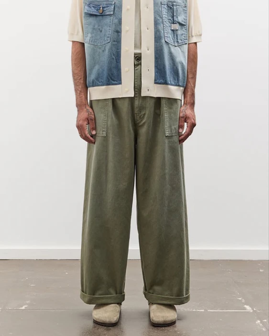 캐피탈 헤링본 퍼티그 배기 팬츠 상품이미지3