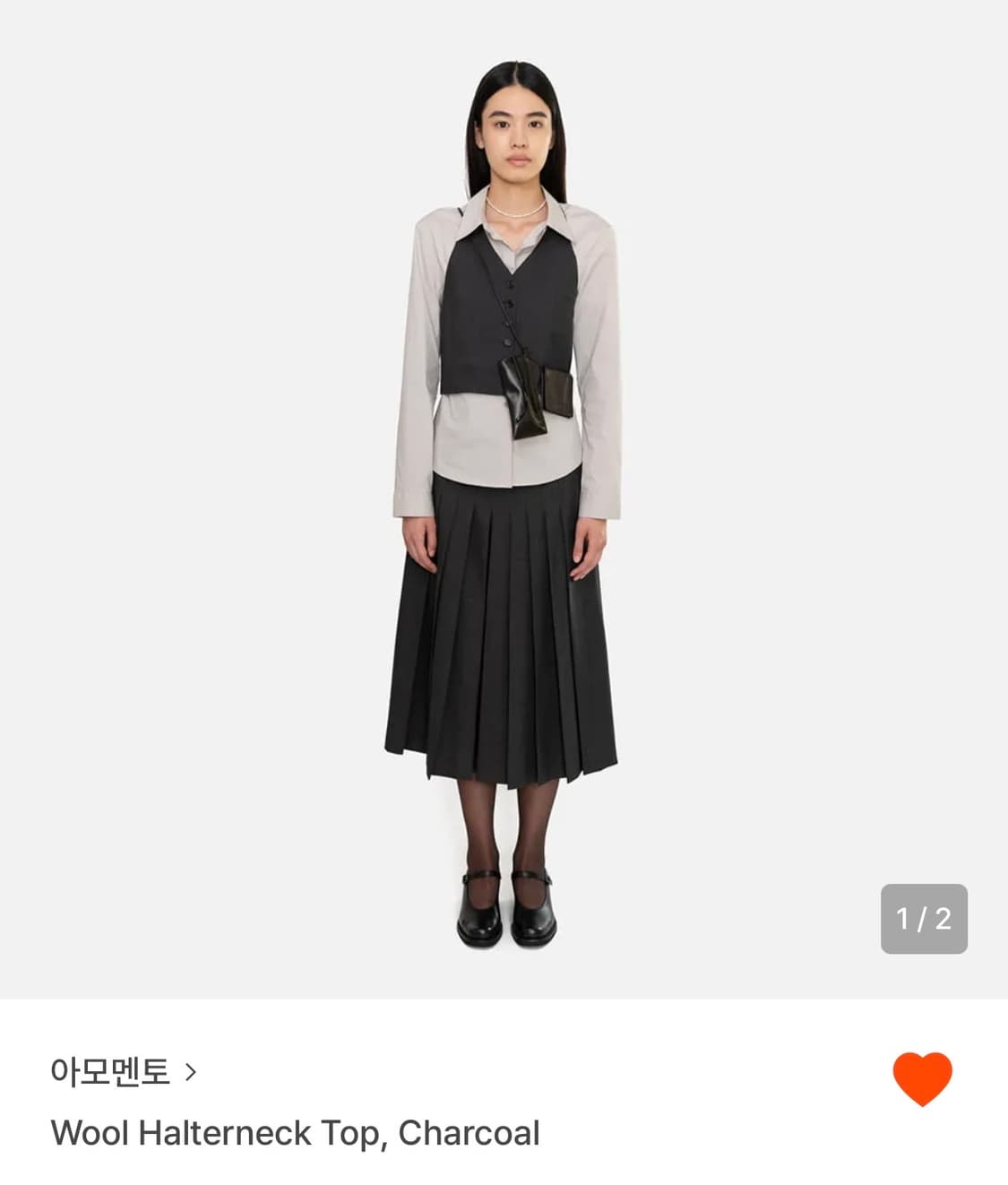 아모멘토 wool halterneck top (charcoal) size 상품이미지1
