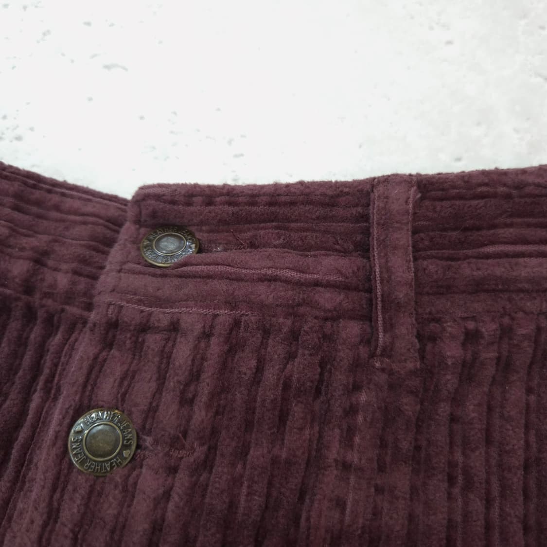 다크퍼플 코듀로이 버튼 H라인 롱스커트 상품이미지4