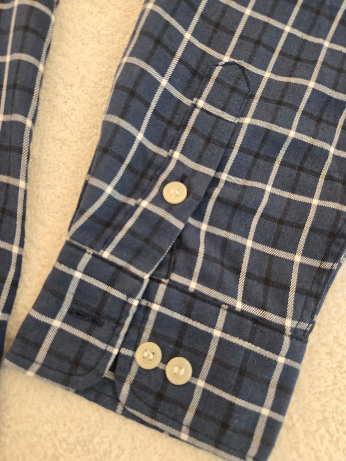 엠포리오알마니 네이비 체크 남방 셔츠 M 상품이미지6