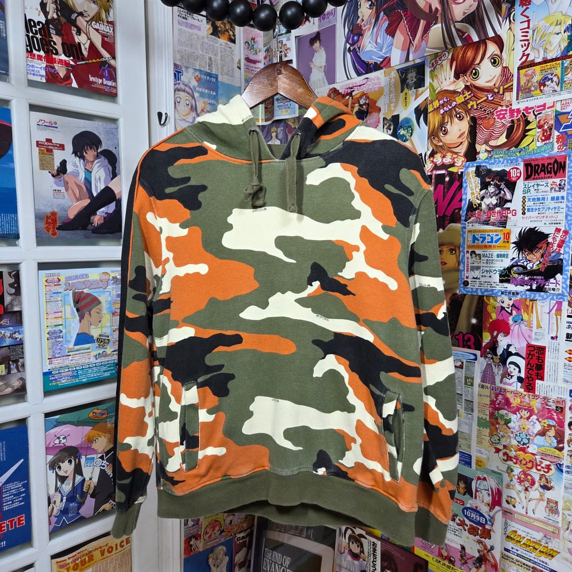 빈티지 오렌지 카모 골지 후드티 상품이미지2