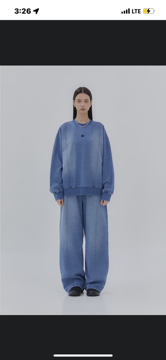 트리밍버드 데님 스웻 셋업 상품이미지4