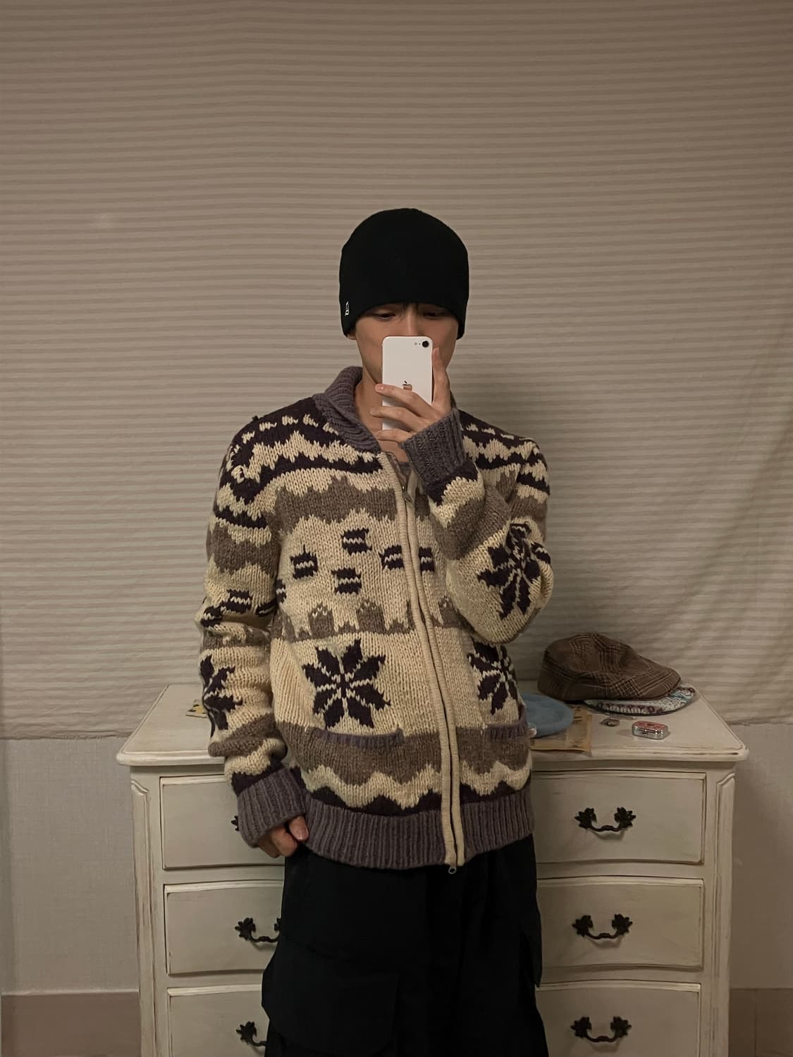 빈티지 브라운 노르딕 코위찬 y2k 스트릿 갸루 펑키 일본빈티지509   상품이미지1