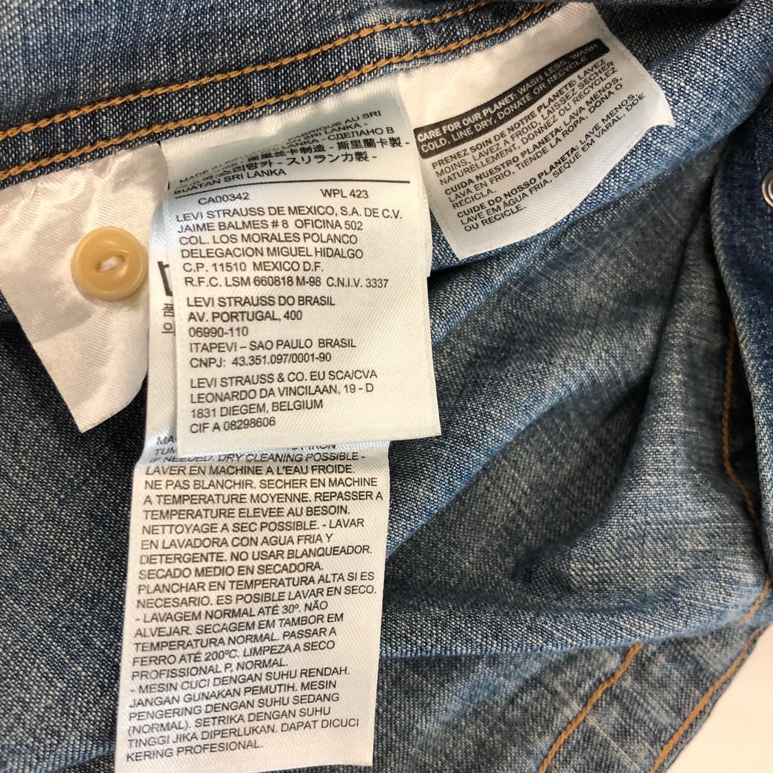 리바이스 웨스턴 데님셔츠 M 스냅단추 상품이미지6
