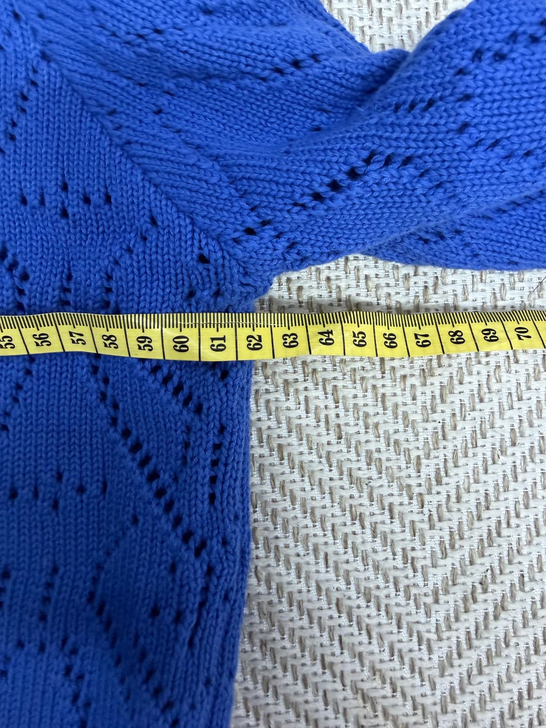 정품) 노매뉴얼 25ss 블루 아가일 니트 가디건 L 상품이미지8