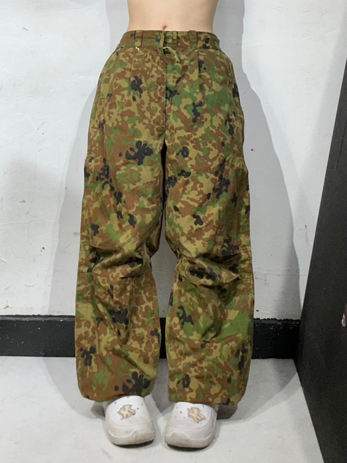 빈티지 베이지 밀리터리 군복 카모 카고 와이드 팬츠  상품이미지2