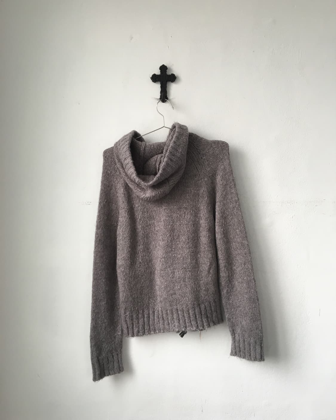 Duffle button hood knit cardigan 상품이미지3