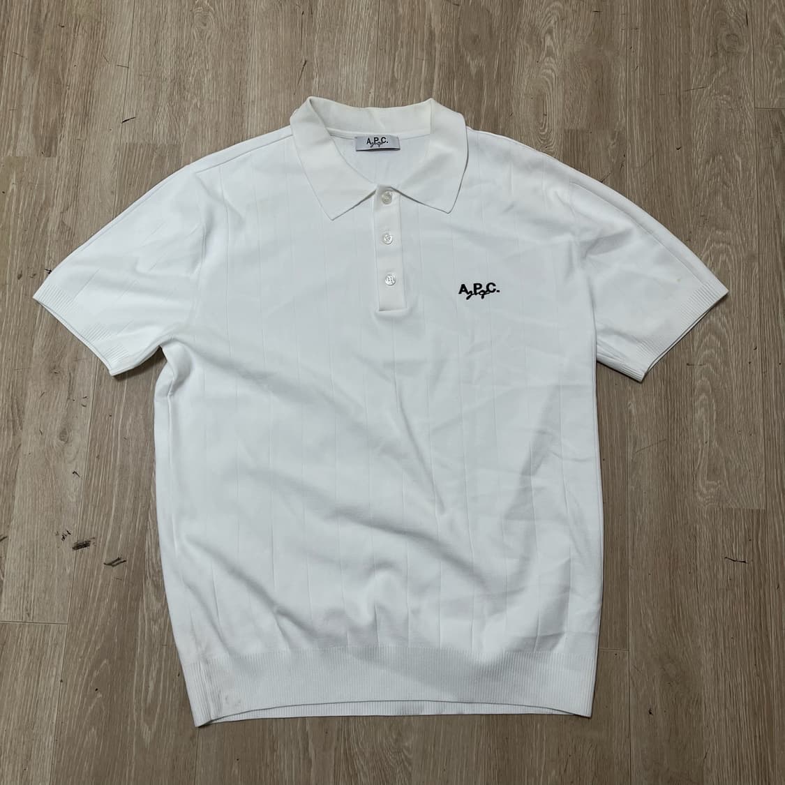 A.P.C 아페쎄 골프 남성 화이트 PK 반팔 카라티 L 상품이미지1
