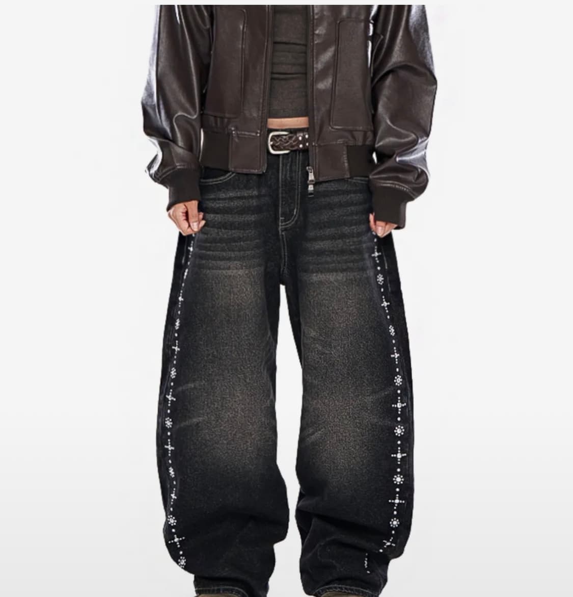 아캄 Side Rhinestone Denim Pants 1사이즈 상품이미지1