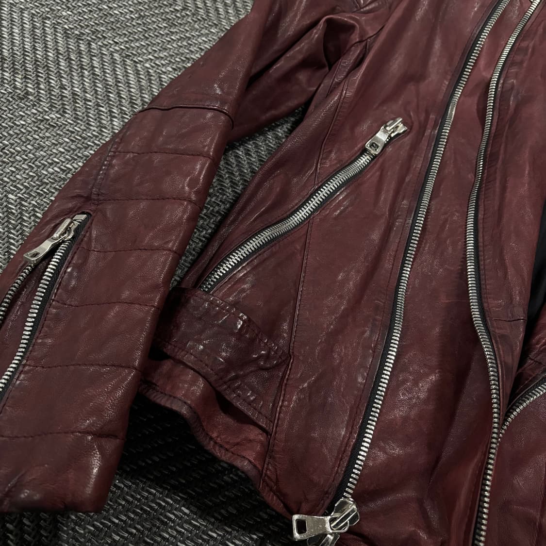 발망 스타일 바이커 램스킨 버건디 상품이미지8