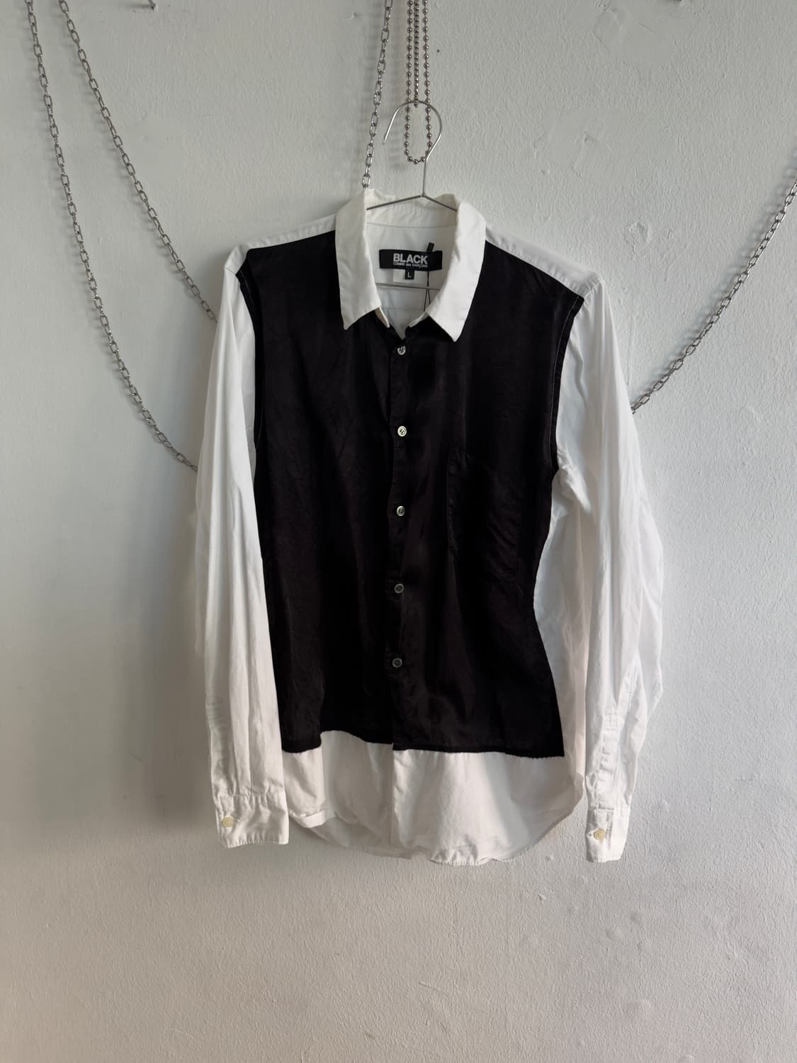 꼼데가르송 블랙 새틴패널 셔츠 상품이미지3