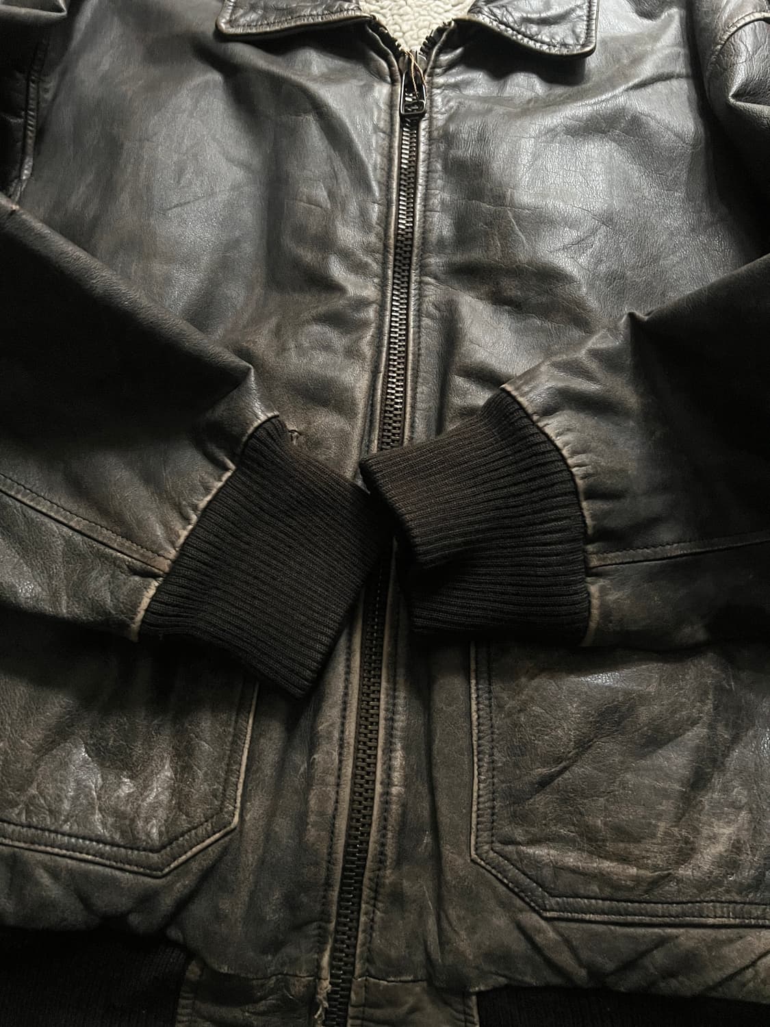 [L]90's 빈티지 TYPE A-2 레더 플라이트 자켓 상품이미지4