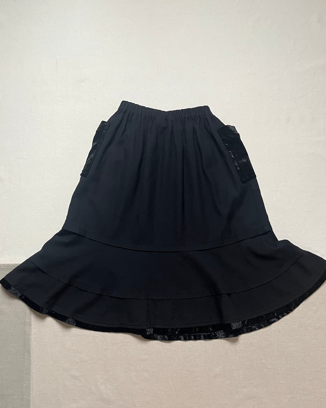 꼼데가르송 울 티어드 스커트 벨벳 트림 comme des garcons 상품이미지5