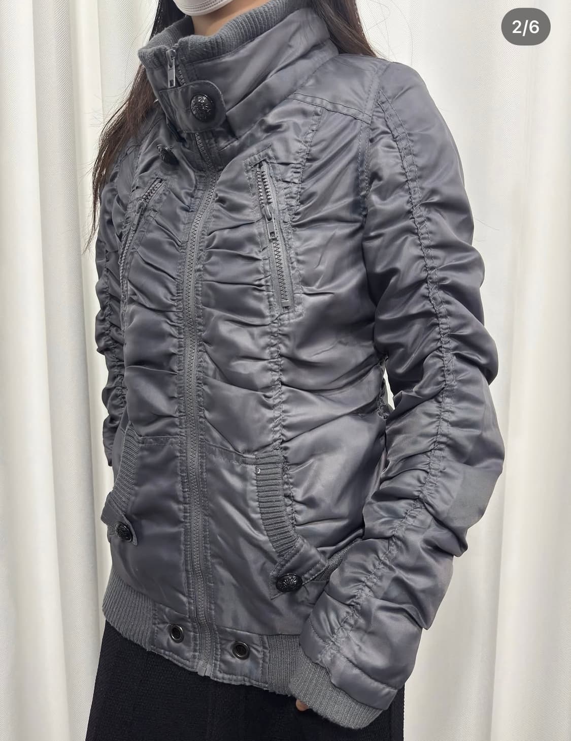 dark silver shirring jacket 상품이미지2