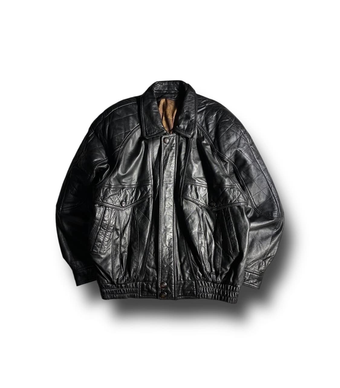 90s Vintage Black Leather Jacket 상품이미지1