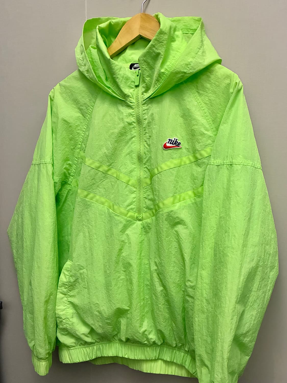 (XL)나이키 헤리티지 윈드러너 아노락 하프집업 바람막이자켓 형광 상품이미지2