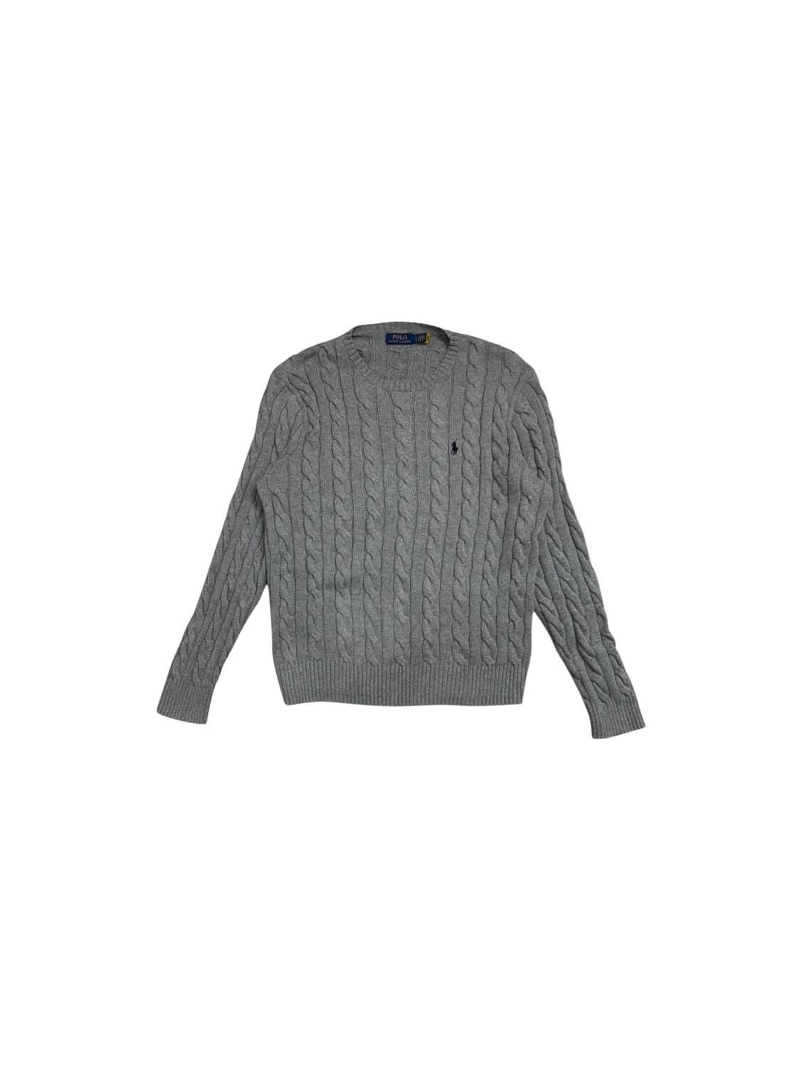 폴로 랄프로렌 케이블 니트 코튼 크루넥 스웨터 그레이 상품이미지1