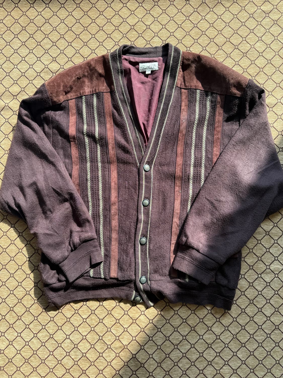 빈티지 버건디 레터 가디건 상품이미지2