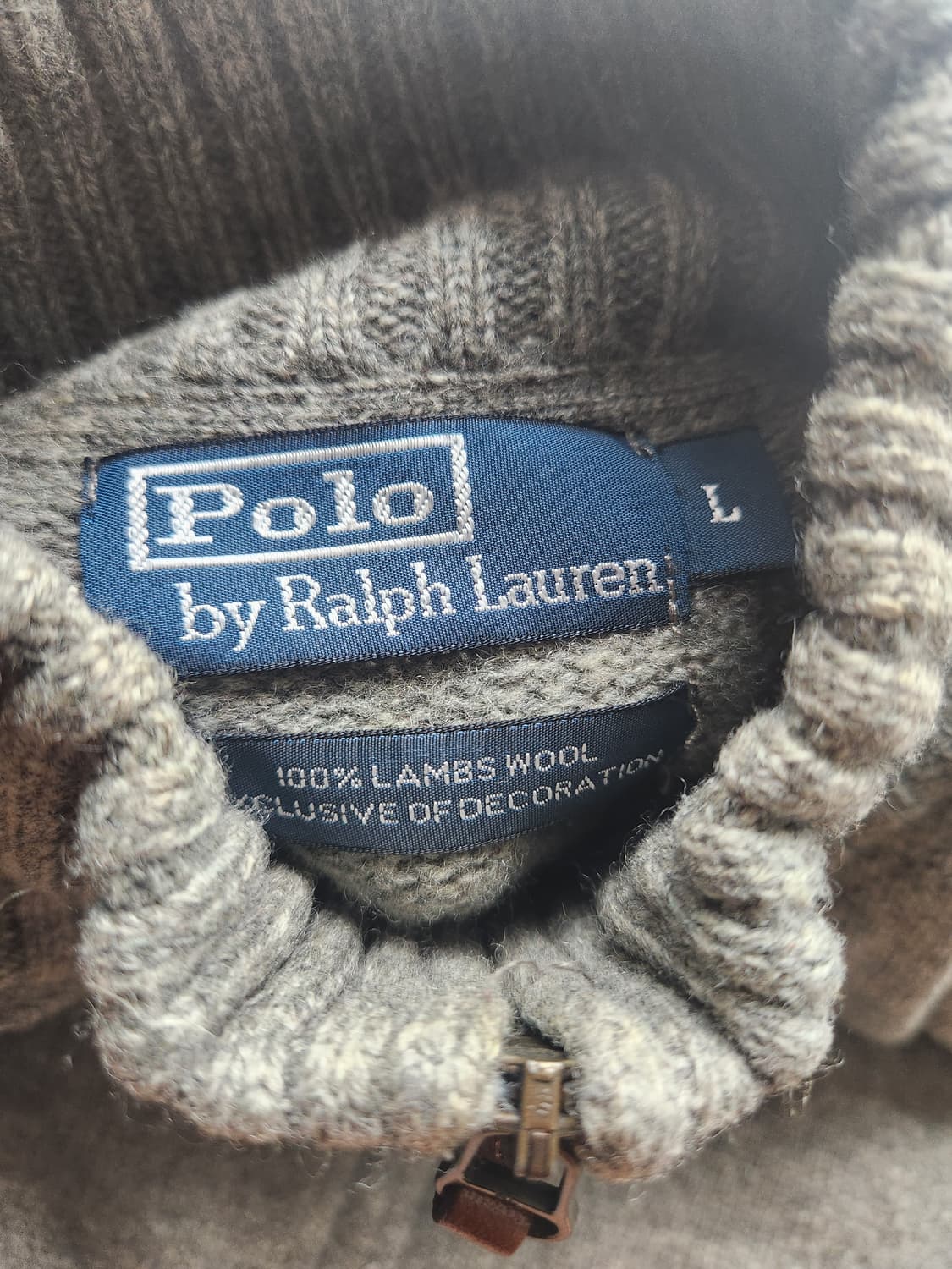 폴로 랄프로렌 램스울 크레스트 로고 투웨이 집업 니트 가디건 L 상품이미지2