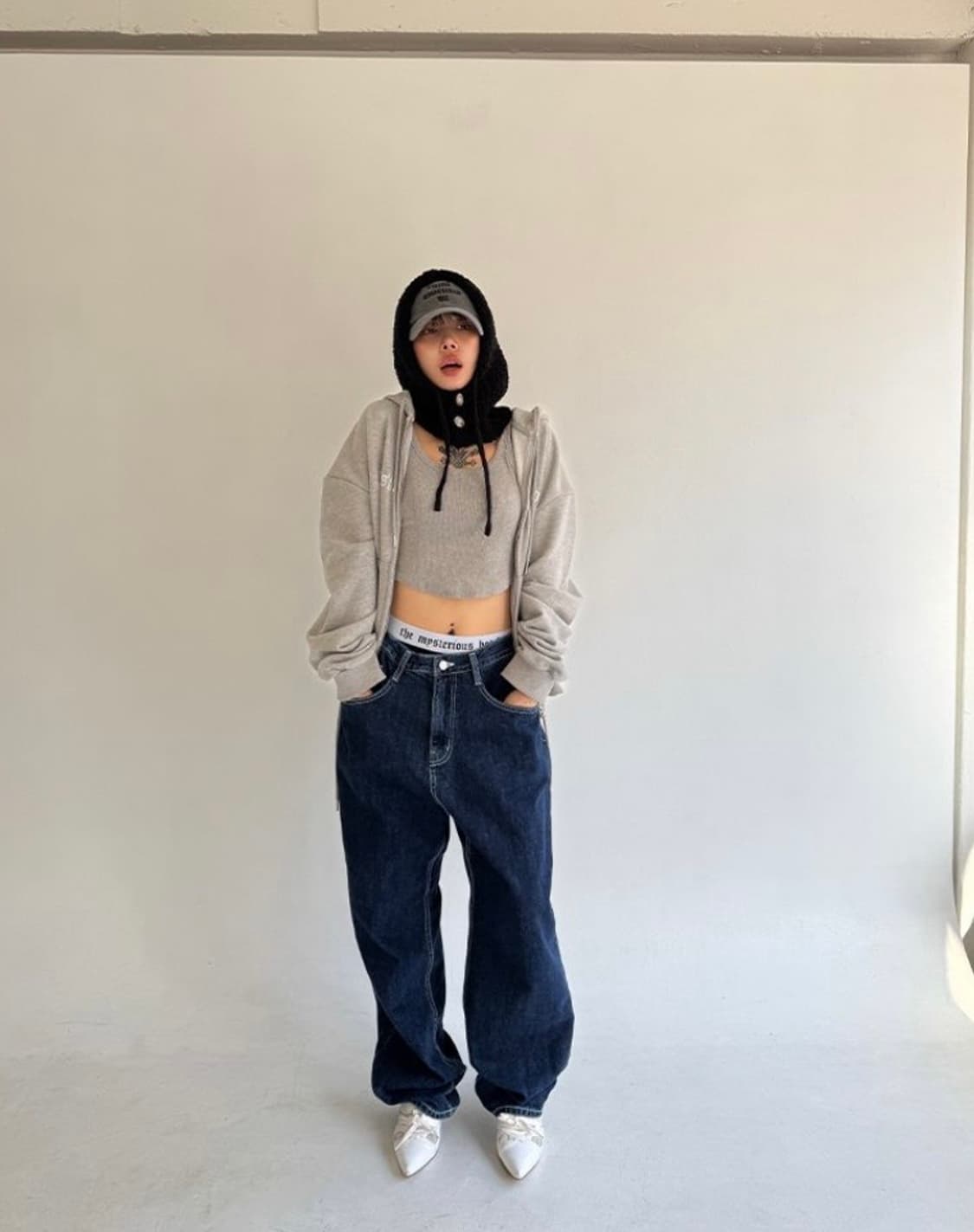 더미스테리어스호텔 딥블루 배기 진 1사이즈 상품이미지3