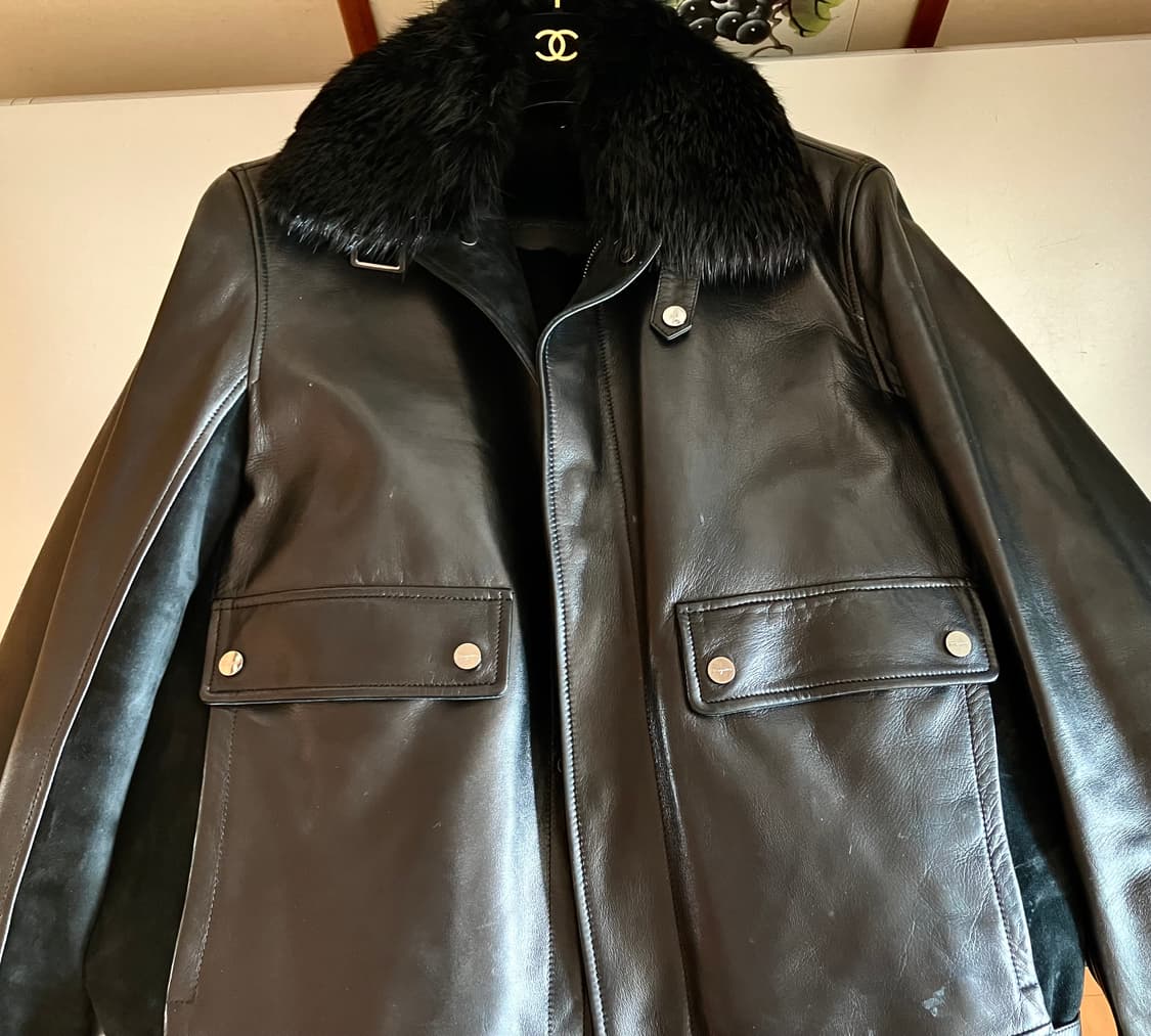 페라가모 비버 퍼 가죽자켓 상품이미지8