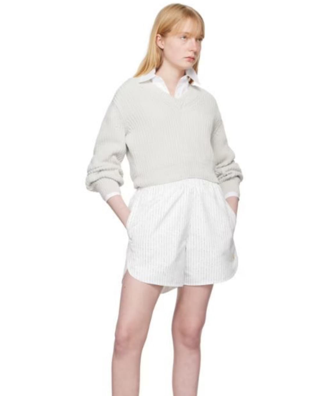 가격내림) 렉토 24S/S 네프 스트라이프 타페타 쇼츠 xs 상품이미지5