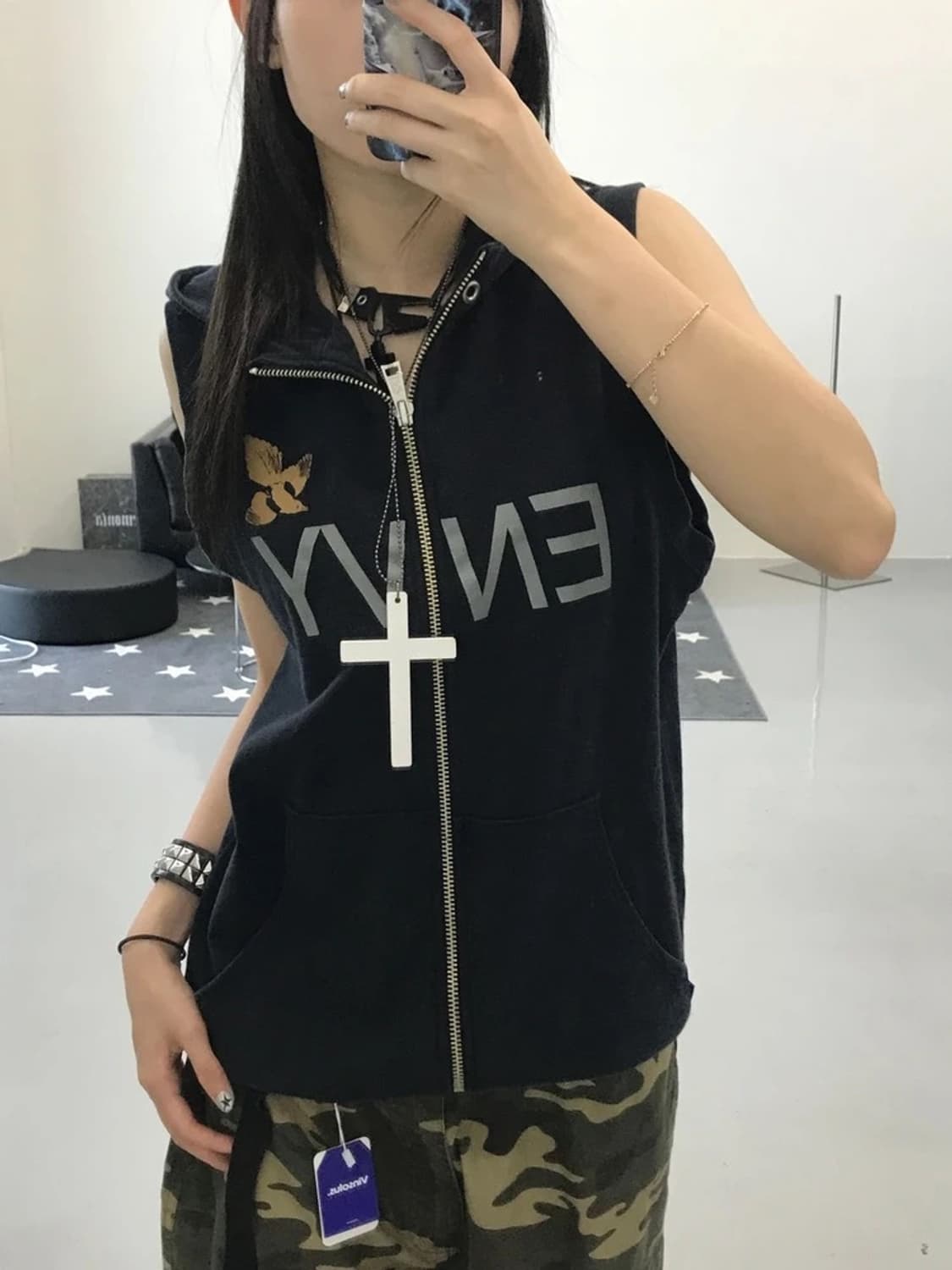 알뉴보드 ENVY 레터링 조끼 후드집업 상품이미지3