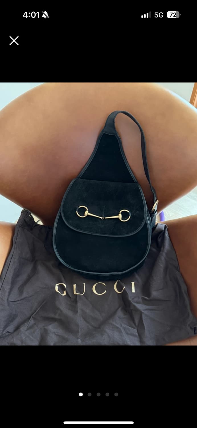 구찌 빈티지 홀스빗 스웨이드 슬링백  상품이미지1