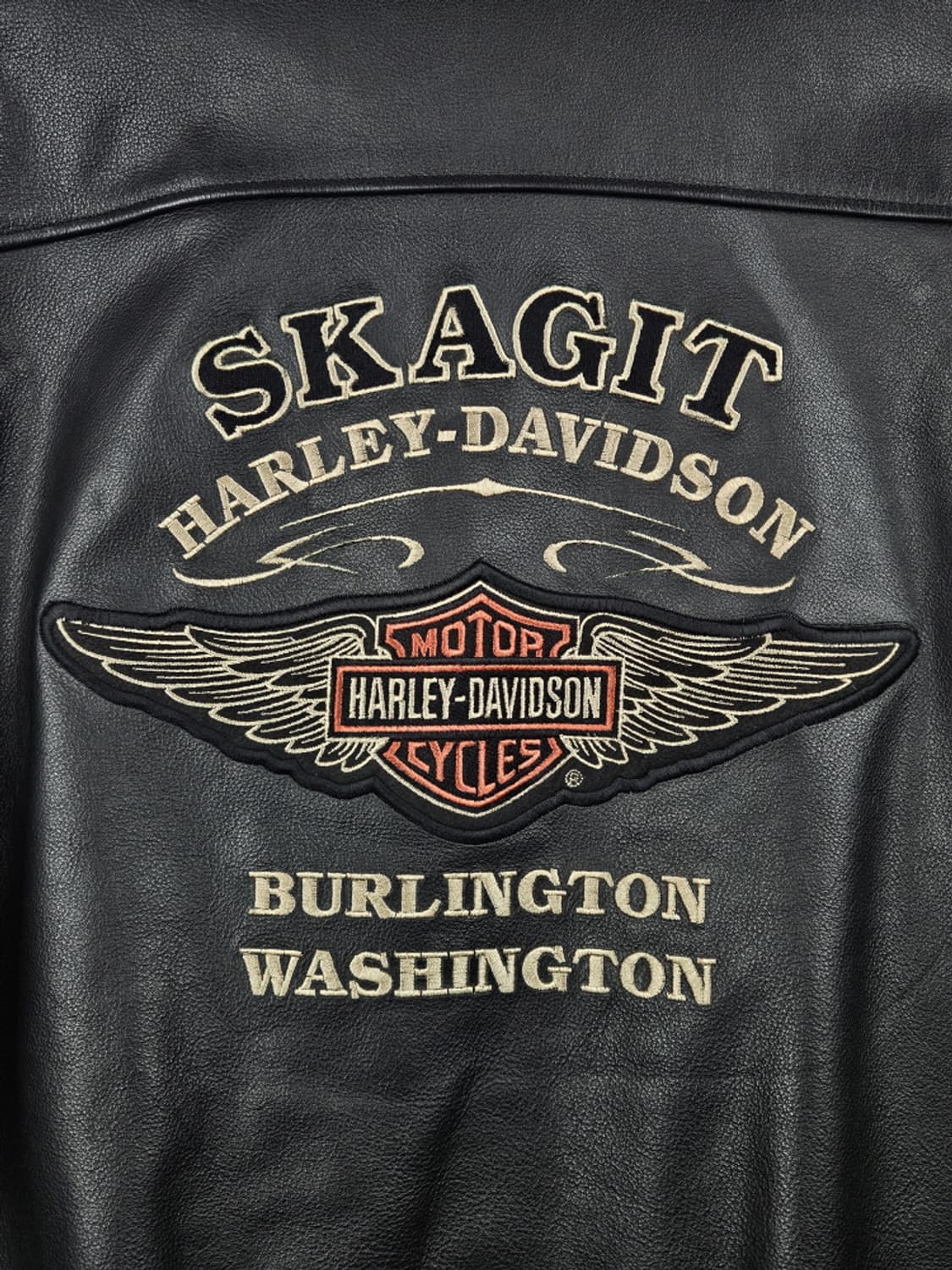 할리데이비슨 스캐짓 벌링턴 워싱턴 자수로고 가죽자켓 (M) / 10184 상품이미지10