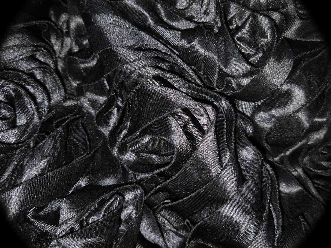 Vintage Black Rose pleats leather Bag 상품이미지2