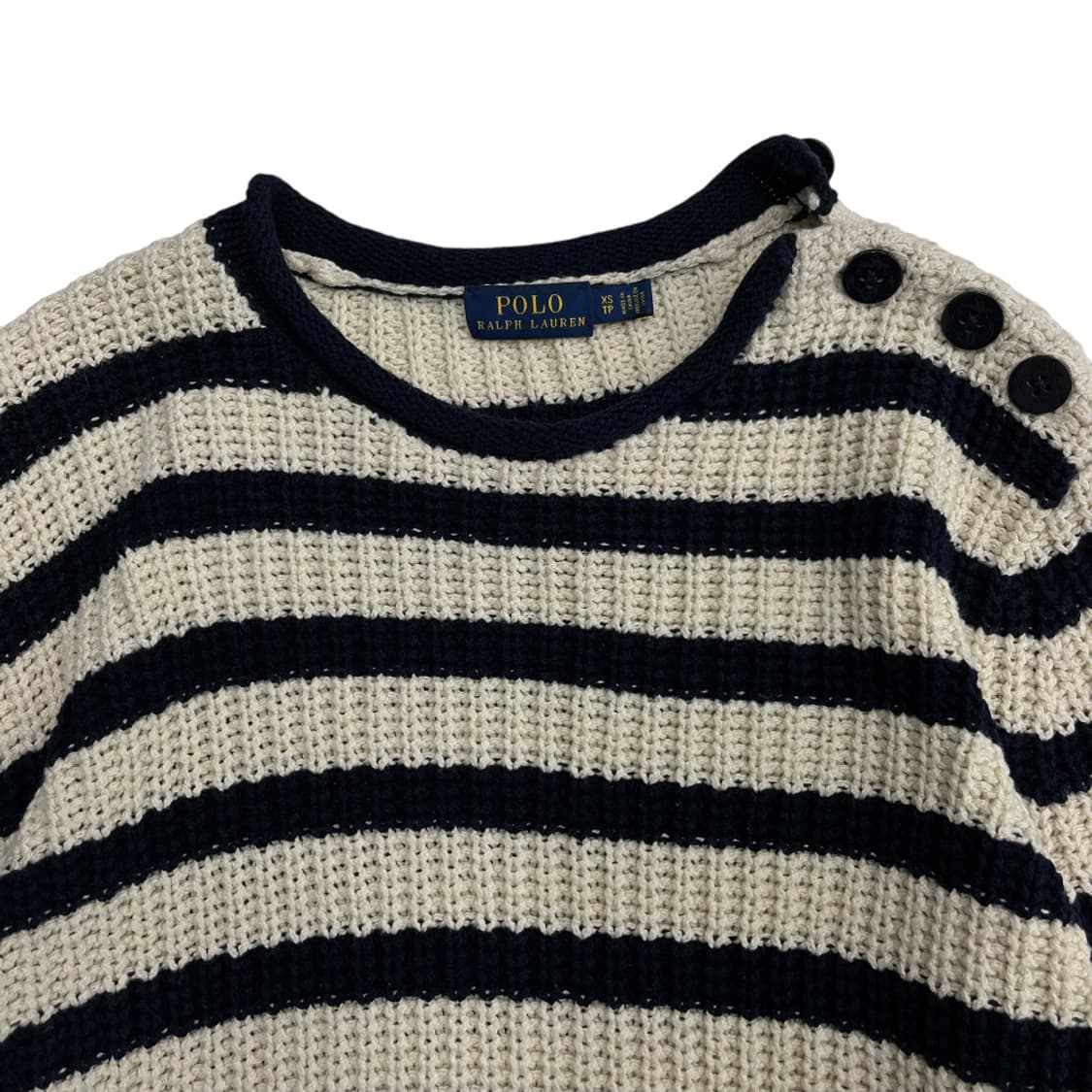 폴로 랄프로렌 네이비 단가라 아이보리 니트 XS 상품이미지4