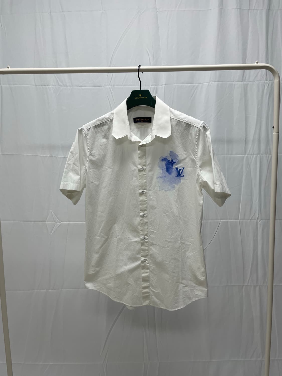 루이비통 워터컬러 프린티드 쇼트 슬리브드 코튼 셔츠 [m] 상품이미지1