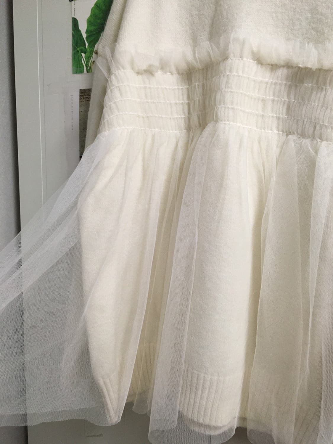 일본빈티지 샤 레이스 아이보리 크림 니트 루즈핏 모리걸 트밍 유노이아 상품이미지2