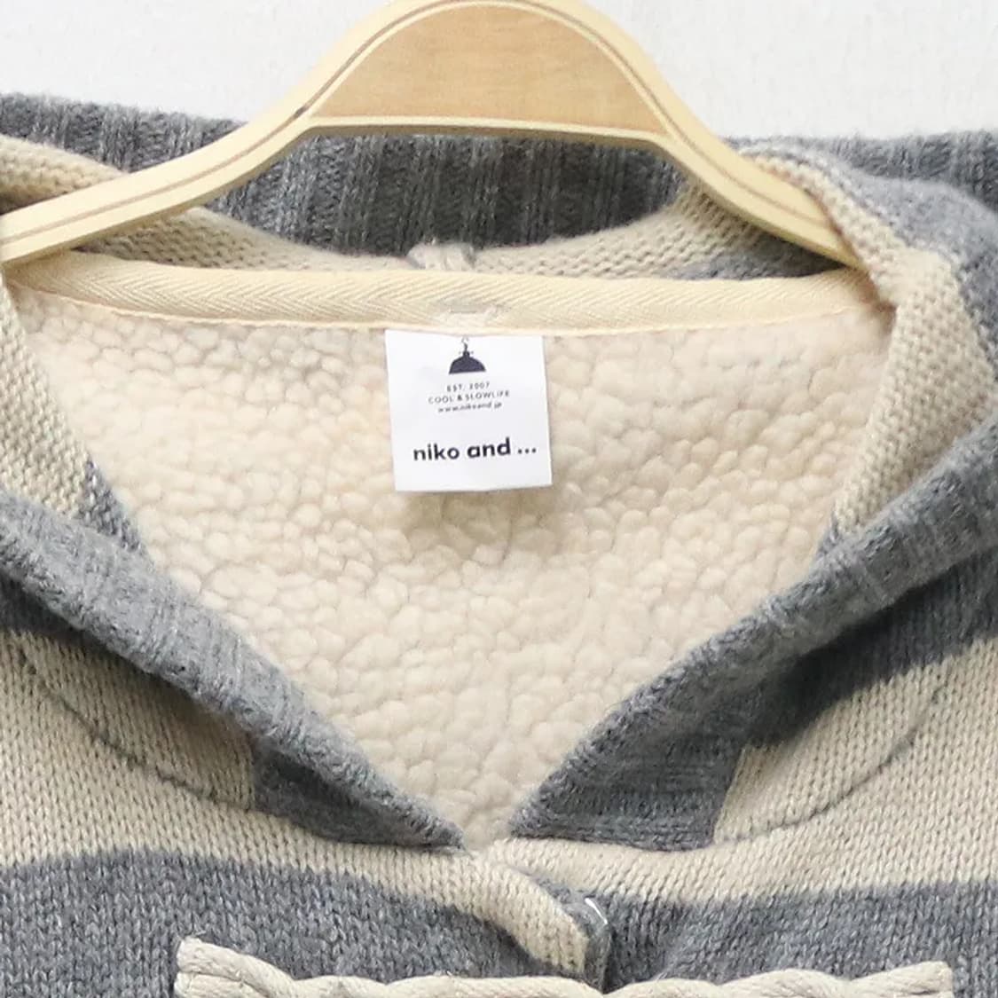 니코앤드 스트라이프 울 혼방 떡볶이 코트 60442 상품이미지5