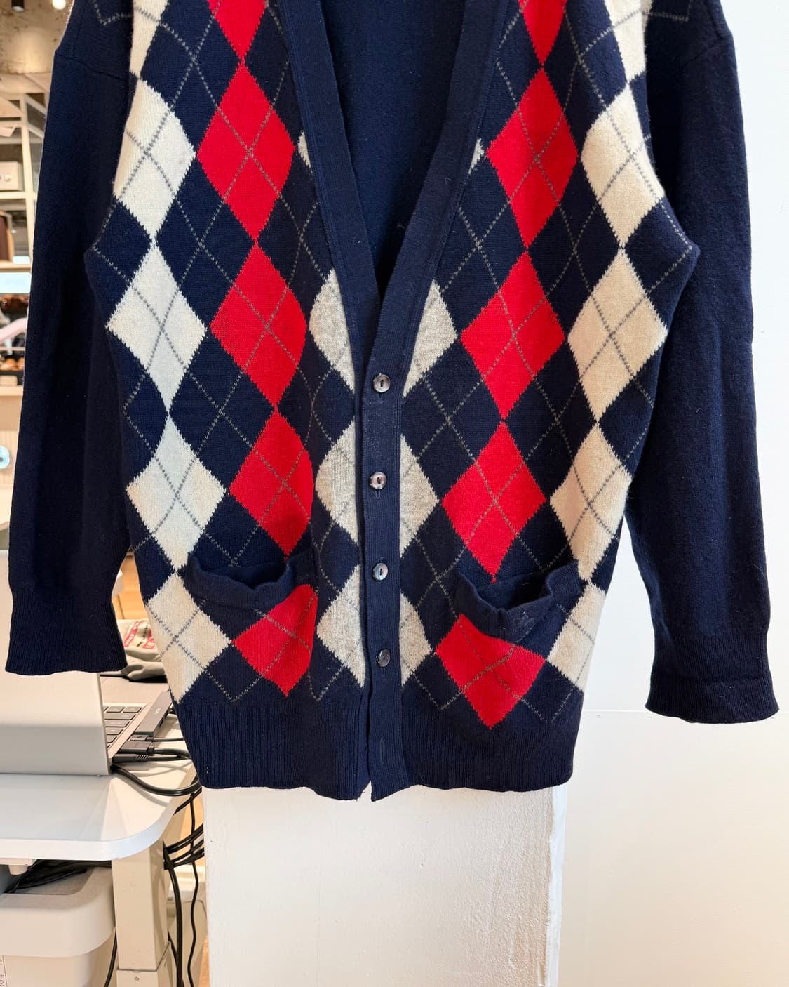 버버리 네이비 아가일패턴 가디건  상품이미지6