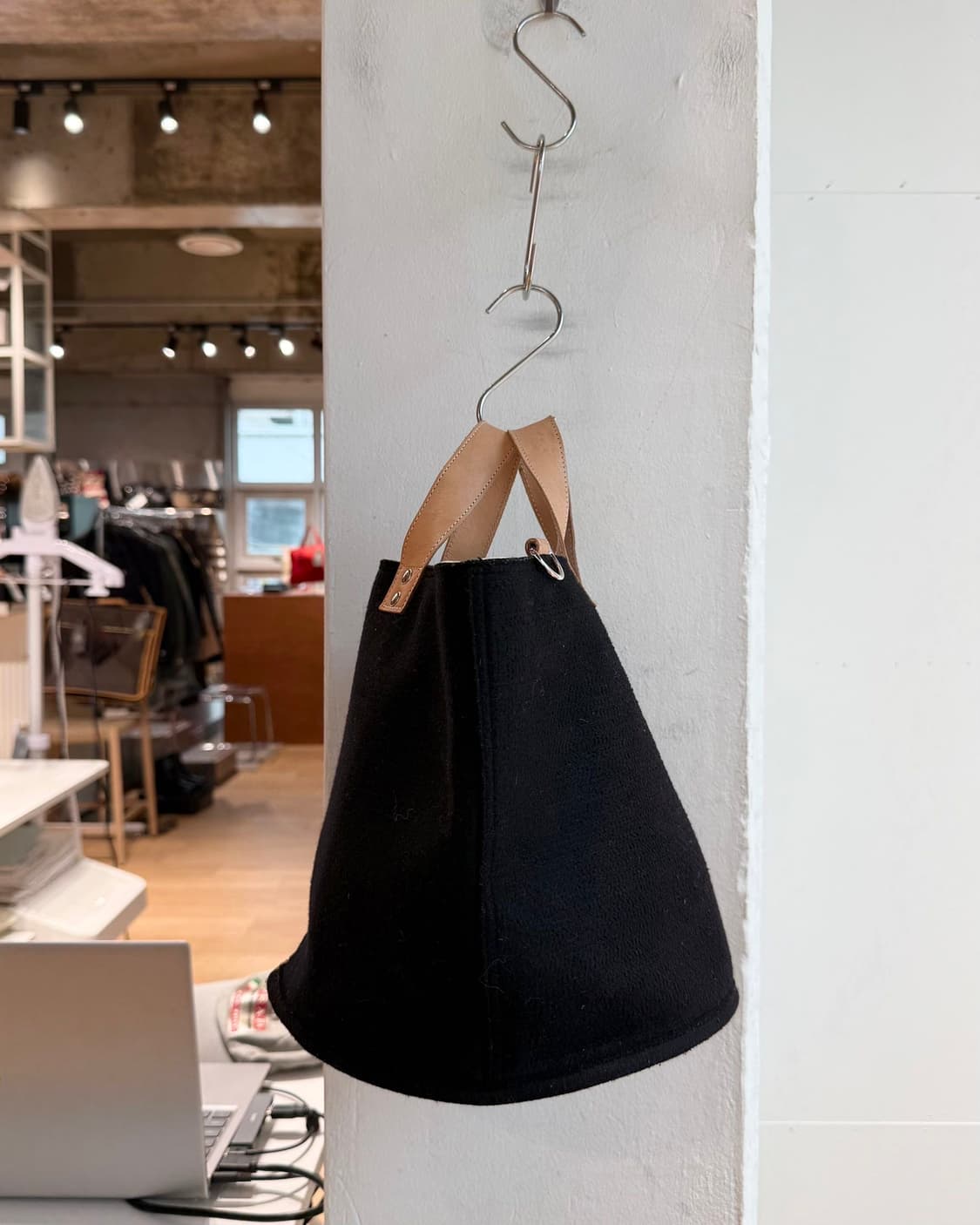 꼼데가르송 트리콧 블랙 토트백  상품이미지3