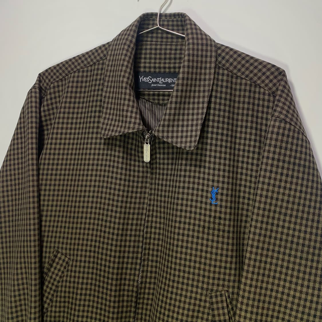 입생로랑 체크 블루종 자켓 상품이미지2