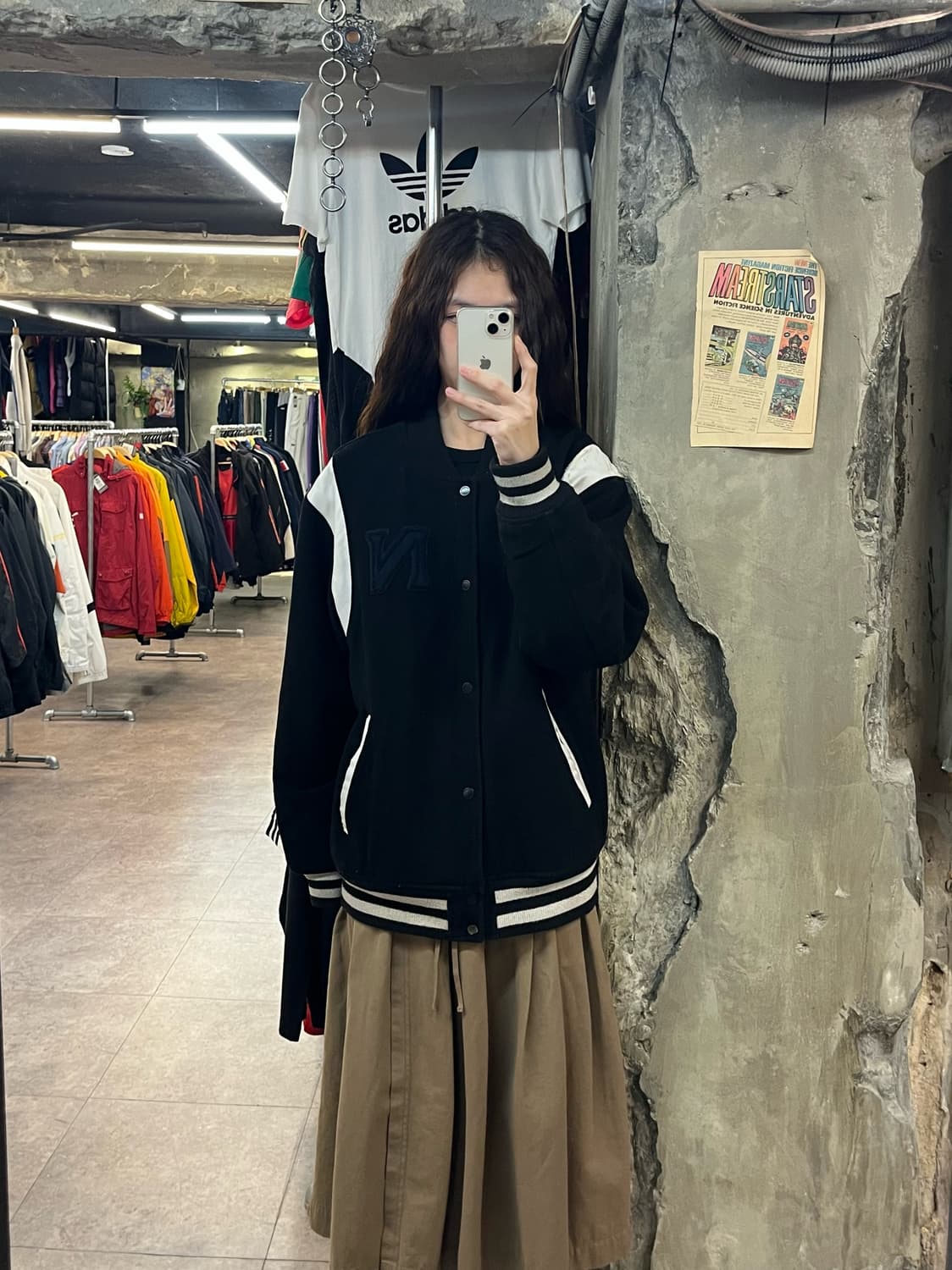 뉴발란스 울 바시티자켓 블랙 95(M) #csz2140 상품이미지2