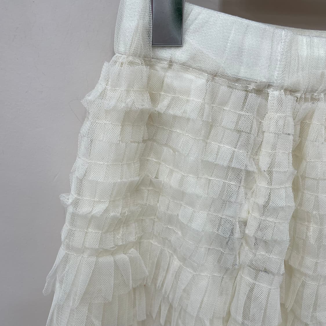 빈티지 아이보리 쉬폰 캉캉 롱 스커트 상품이미지3