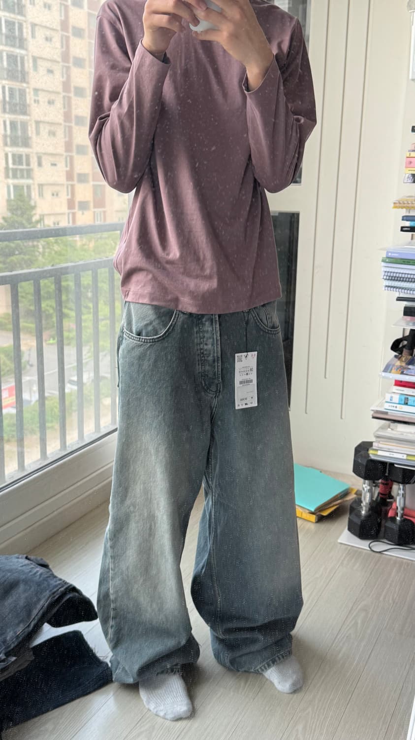 자라 와이드핏 데님 팬츠  상품이미지2